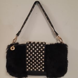 Fabulous Blinged out Fur Party Night Bag